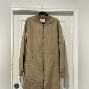 Long bomber style jacket